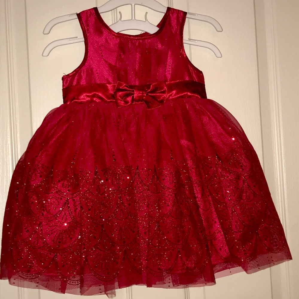 Beautiful Red Dress with Tule overlay